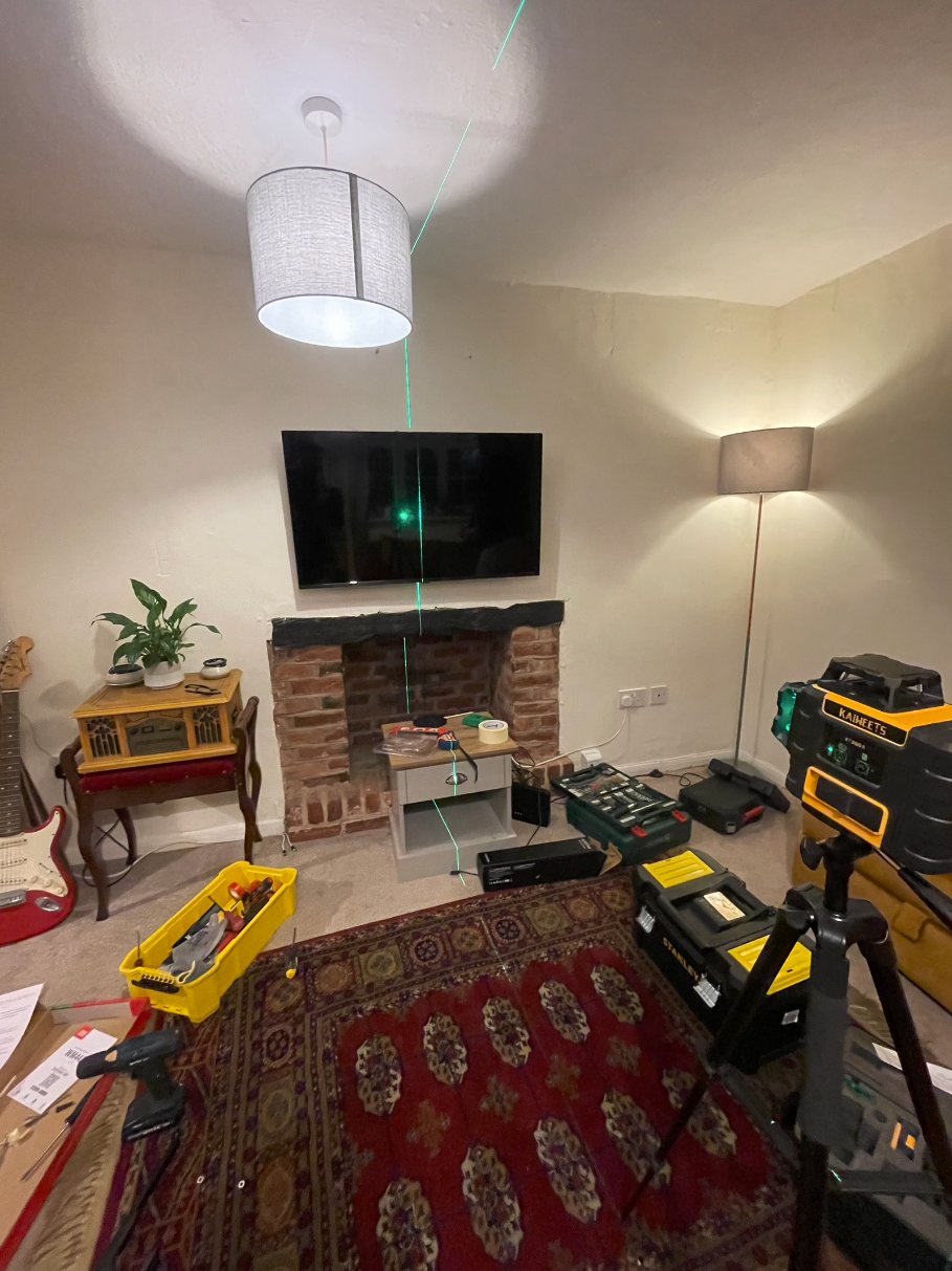 TV on chimney wall hidden cables Birmingham